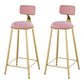 Glam Living Room Counter Chair Round Footrest Metal Counter Bar Stool with Cushion Pink 2 Piece Set Clearhalo 'Bar Furniture' 'Bar Stools' 'bar_stools' 'furn' 'furn_bar_stools' 'Furniture' 'furniture_bar_stools' 'Kitchen & Dining Furniture' 5080351