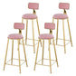Glam Living Room Counter Chair Round Footrest Metal Counter Bar Stool with Cushion Pink 4 Piece Set Clearhalo 'Bar Furniture' 'Bar Stools' 'bar_stools' 'furn' 'furn_bar_stools' 'Furniture' 'furniture_bar_stools' 'Kitchen & Dining Furniture' 5080352
