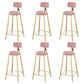 Glam Living Room Counter Chair Round Footrest Metal Counter Bar Stool with Cushion Pink 6 Piece Set Clearhalo 'Bar Furniture' 'Bar Stools' 'bar_stools' 'furn' 'furn_bar_stools' 'Furniture' 'furniture_bar_stools' 'Kitchen & Dining Furniture' 5080353