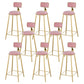 Glam Living Room Counter Chair Round Footrest Metal Counter Bar Stool with Cushion Pink 8 Piece Set Clearhalo 'Bar Furniture' 'Bar Stools' 'bar_stools' 'furn' 'furn_bar_stools' 'Furniture' 'furniture_bar_stools' 'Kitchen & Dining Furniture' 5080354