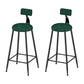 Round Scandinavian Low Back Counter & Bar Stool Metal Counter Chair with Cushion Black Green 2 Piece Set Clearhalo 'Bar Furniture' 'Bar Stools' 'bar_stools' 'furn' 'furn_bar_stools' 'Furniture' 'furniture_bar_stools' 'Kitchen & Dining Furniture' 5080357
