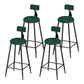 Round Scandinavian Low Back Counter & Bar Stool Metal Counter Chair with Cushion Black Green 4 Piece Set Clearhalo 'Bar Furniture' 'Bar Stools' 'bar_stools' 'furn' 'furn_bar_stools' 'Furniture' 'furniture_bar_stools' 'Kitchen & Dining Furniture' 5080358