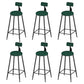 Round Scandinavian Low Back Counter & Bar Stool Metal Counter Chair with Cushion Black Green 6 Piece Set Clearhalo 'Bar Furniture' 'Bar Stools' 'bar_stools' 'furn' 'furn_bar_stools' 'Furniture' 'furniture_bar_stools' 'Kitchen & Dining Furniture' 5080361