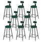 Round Scandinavian Low Back Counter & Bar Stool Metal Counter Chair with Cushion Black Green 8 Piece Set Clearhalo 'Bar Furniture' 'Bar Stools' 'bar_stools' 'furn' 'furn_bar_stools' 'Furniture' 'furniture_bar_stools' 'Kitchen & Dining Furniture' 5080362