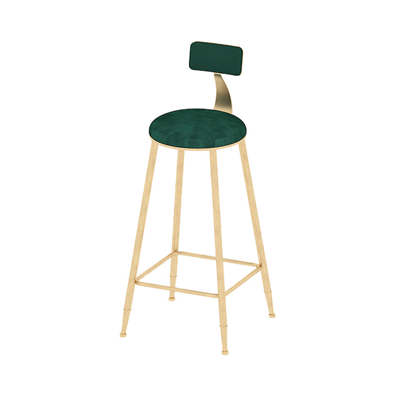 Round Scandinavian Low Back Counter & Bar Stool Metal Counter Chair with Cushion Clearhalo 'Bar Furniture' 'Bar Stools' 'bar_stools' 'furn' 'furn_bar_stools' 'Furniture' 'furniture_bar_stools' 'Kitchen & Dining Furniture' 5080365