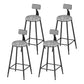 Round Scandinavian Low Back Counter & Bar Stool Metal Counter Chair with Cushion Black Gray 4 Piece Set Clearhalo 'Bar Furniture' 'Bar Stools' 'bar_stools' 'furn' 'furn_bar_stools' 'Furniture' 'furniture_bar_stools' 'Kitchen & Dining Furniture' 5080366