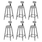Round Scandinavian Low Back Counter & Bar Stool Metal Counter Chair with Cushion Black Gray 6 Piece Set Clearhalo 'Bar Furniture' 'Bar Stools' 'bar_stools' 'furn' 'furn_bar_stools' 'Furniture' 'furniture_bar_stools' 'Kitchen & Dining Furniture' 5080369