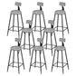 Round Scandinavian Low Back Counter & Bar Stool Metal Counter Chair with Cushion Black Gray 8 Piece Set Clearhalo 'Bar Furniture' 'Bar Stools' 'bar_stools' 'furn' 'furn_bar_stools' 'Furniture' 'furniture_bar_stools' 'Kitchen & Dining Furniture' 5080370