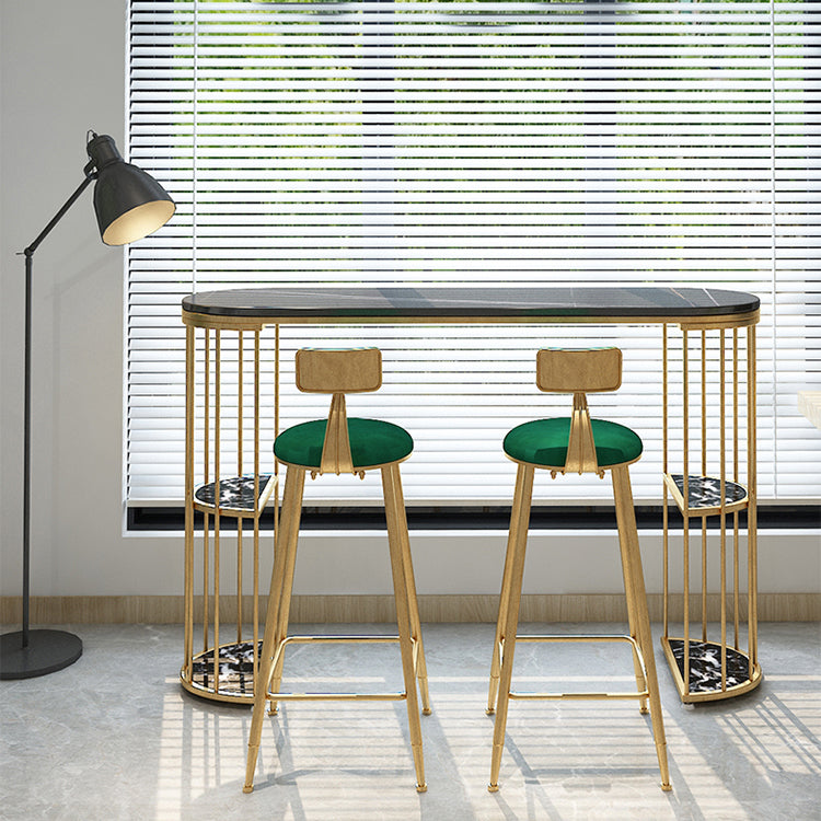 Round Scandinavian Low Back Counter & Bar Stool Metal Counter Chair with Cushion Clearhalo 'Bar Furniture' 'Bar Stools' 'bar_stools' 'furn' 'furn_bar_stools' 'Furniture' 'furniture_bar_stools' 'Kitchen & Dining Furniture' 5080374