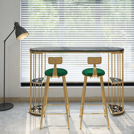 Round Scandinavian Low Back Counter & Bar Stool Metal Counter Chair with Cushion Clearhalo 'Bar Furniture' 'Bar Stools' 'bar_stools' 'furn' 'furn_bar_stools' 'Furniture' 'furniture_bar_stools' 'Kitchen & Dining Furniture' 5080374