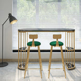 Round Scandinavian Low Back Counter & Bar Stool Metal Counter Chair with Cushion Clearhalo 'Bar Furniture' 'Bar Stools' 'bar_stools' 'furn' 'furn_bar_stools' 'Furniture' 'furniture_bar_stools' 'Kitchen & Dining Furniture' 5080374