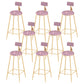 Round Scandinavian Low Back Counter & Bar Stool Metal Counter Chair with Cushion Gold Pink 8 Piece Set Clearhalo 'Bar Furniture' 'Bar Stools' 'bar_stools' 'furn' 'furn_bar_stools' 'Furniture' 'furniture_bar_stools' 'Kitchen & Dining Furniture' 5080378