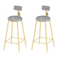 Round Scandinavian Low Back Counter & Bar Stool Metal Counter Chair with Cushion Gold Gray 2 Piece Set Clearhalo 'Bar Furniture' 'Bar Stools' 'bar_stools' 'furn' 'furn_bar_stools' 'Furniture' 'furniture_bar_stools' 'Kitchen & Dining Furniture' 5080381