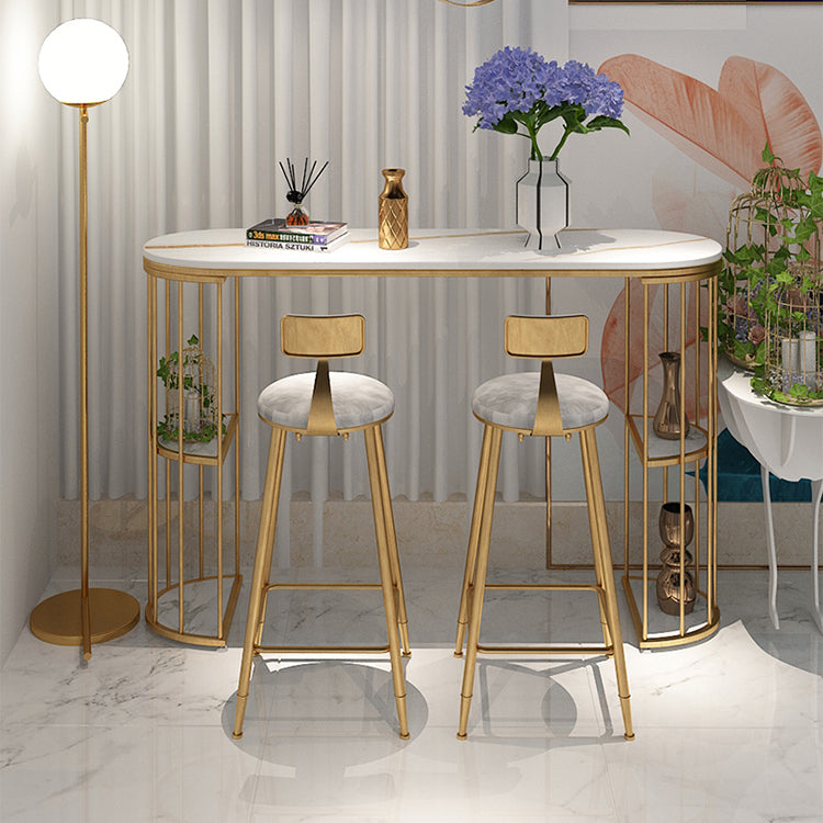 Round Scandinavian Low Back Counter & Bar Stool Metal Counter Chair with Cushion Clearhalo 'Bar Furniture' 'Bar Stools' 'bar_stools' 'furn' 'furn_bar_stools' 'Furniture' 'furniture_bar_stools' 'Kitchen & Dining Furniture' 5080382