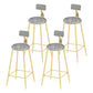 Round Scandinavian Low Back Counter & Bar Stool Metal Counter Chair with Cushion Gold Gray 4 Piece Set Clearhalo 'Bar Furniture' 'Bar Stools' 'bar_stools' 'furn' 'furn_bar_stools' 'Furniture' 'furniture_bar_stools' 'Kitchen & Dining Furniture' 5080383