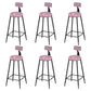 Round Scandinavian Low Back Counter & Bar Stool Metal Counter Chair with Cushion Black Pink 6 Piece Set Clearhalo 'Bar Furniture' 'Bar Stools' 'bar_stools' 'furn' 'furn_bar_stools' 'Furniture' 'furniture_bar_stools' 'Kitchen & Dining Furniture' 5080389