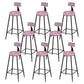 Round Scandinavian Low Back Counter & Bar Stool Metal Counter Chair with Cushion Black Pink 8 Piece Set Clearhalo 'Bar Furniture' 'Bar Stools' 'bar_stools' 'furn' 'furn_bar_stools' 'Furniture' 'furniture_bar_stools' 'Kitchen & Dining Furniture' 5080390