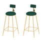 Round Scandinavian Low Back Counter & Bar Stool Metal Counter Chair with Cushion Gold Green 2 Piece Set Clearhalo 'Bar Furniture' 'Bar Stools' 'bar_stools' 'furn' 'furn_bar_stools' 'Furniture' 'furniture_bar_stools' 'Kitchen & Dining Furniture' 5080391