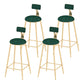 Round Scandinavian Low Back Counter & Bar Stool Metal Counter Chair with Cushion Gold Green 4 Piece Set Clearhalo 'Bar Furniture' 'Bar Stools' 'bar_stools' 'furn' 'furn_bar_stools' 'Furniture' 'furniture_bar_stools' 'Kitchen & Dining Furniture' 5080392