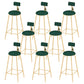 Round Scandinavian Low Back Counter & Bar Stool Metal Counter Chair with Cushion Gold Green 8 Piece Set Clearhalo 'Bar Furniture' 'Bar Stools' 'bar_stools' 'furn' 'furn_bar_stools' 'Furniture' 'furniture_bar_stools' 'Kitchen & Dining Furniture' 5080394