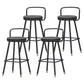 Glam Footrest Round Counter-height Stool Low Back Leather Counter Stool Black 4 Piece Set Clearhalo 'Bar Furniture' 'Bar Stools' 'bar_stools' 'furn' 'furn_bar_stools' 'Furniture' 'furniture_bar_stools' 'Kitchen & Dining Furniture' 5080398