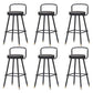 Glam Footrest Round Counter-height Stool Low Back Leather Counter Stool Black 6 Piece Set Clearhalo 'Bar Furniture' 'Bar Stools' 'bar_stools' 'furn' 'furn_bar_stools' 'Furniture' 'furniture_bar_stools' 'Kitchen & Dining Furniture' 5080400