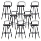 Glam Footrest Round Counter-height Stool Low Back Leather Counter Stool Black 8 Piece Set Clearhalo 'Bar Furniture' 'Bar Stools' 'bar_stools' 'furn' 'furn_bar_stools' 'Furniture' 'furniture_bar_stools' 'Kitchen & Dining Furniture' 5080402
