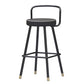 Glam Footrest Round Counter-height Stool Low Back Leather Counter Stool Clearhalo 'Bar Furniture' 'Bar Stools' 'bar_stools' 'furn' 'furn_bar_stools' 'Furniture' 'furniture_bar_stools' 'Kitchen & Dining Furniture' 5080405