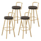Glam Footrest Round Counter-height Stool Low Back Leather Counter Stool Gold 4 Piece Set Clearhalo 'Bar Furniture' 'Bar Stools' 'bar_stools' 'furn' 'furn_bar_stools' 'Furniture' 'furniture_bar_stools' 'Kitchen & Dining Furniture' 5080406