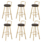Glam Footrest Round Counter-height Stool Low Back Leather Counter Stool Gold 6 Piece Set Clearhalo 'Bar Furniture' 'Bar Stools' 'bar_stools' 'furn' 'furn_bar_stools' 'Furniture' 'furniture_bar_stools' 'Kitchen & Dining Furniture' 5080408