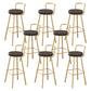 Glam Footrest Round Counter-height Stool Low Back Leather Counter Stool Gold 8 Piece Set Clearhalo 'Bar Furniture' 'Bar Stools' 'bar_stools' 'furn' 'furn_bar_stools' 'Furniture' 'furniture_bar_stools' 'Kitchen & Dining Furniture' 5080410