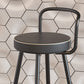 Glam Footrest Round Counter-height Stool Low Back Leather Counter Stool Clearhalo 'Bar Furniture' 'Bar Stools' 'bar_stools' 'furn' 'furn_bar_stools' 'Furniture' 'furniture_bar_stools' 'Kitchen & Dining Furniture' 5080411