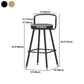 Glam Footrest Round Counter-height Stool Low Back Leather Counter Stool Clearhalo 'Bar Furniture' 'Bar Stools' 'bar_stools' 'furn' 'furn_bar_stools' 'Furniture' 'furniture_bar_stools' 'Kitchen & Dining Furniture' 5080414