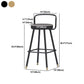 Glam Footrest Round Counter-height Stool Low Back Leather Counter Stool Clearhalo 'Bar Furniture' 'Bar Stools' 'bar_stools' 'furn' 'furn_bar_stools' 'Furniture' 'furniture_bar_stools' 'Kitchen & Dining Furniture' 5080415