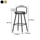 Glam Footrest Round Counter-height Stool Low Back Leather Counter Stool Clearhalo 'Bar Furniture' 'Bar Stools' 'bar_stools' 'furn' 'furn_bar_stools' 'Furniture' 'furniture_bar_stools' 'Kitchen & Dining Furniture' 5080416