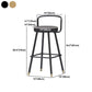 Glam Footrest Round Counter-height Stool Low Back Leather Counter Stool Clearhalo 'Bar Furniture' 'Bar Stools' 'bar_stools' 'furn' 'furn_bar_stools' 'Furniture' 'furniture_bar_stools' 'Kitchen & Dining Furniture' 5080417