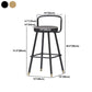 Glam Footrest Round Counter-height Stool Low Back Leather Counter Stool Clearhalo 'Bar Furniture' 'Bar Stools' 'bar_stools' 'furn' 'furn_bar_stools' 'Furniture' 'furniture_bar_stools' 'Kitchen & Dining Furniture' 5080418