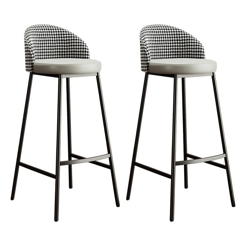 Bucket Low Back Bar Stool Leather Modern Counter Height Stools for Kitchen Grey 2 Piece Set Clearhalo 'Bar Furniture' 'Bar Stools' 'bar_stools' 'furn' 'furn_bar_stools' 'Furniture' 'furniture_bar_stools' 'Kitchen & Dining Furniture' 5080420