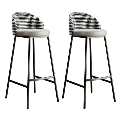 Bucket Low Back Bar Stool Leather Modern Counter Height Stools for Kitchen Grey 2 Piece Set Clearhalo 'Bar Furniture' 'Bar Stools' 'bar_stools' 'furn' 'furn_bar_stools' 'Furniture' 'furniture_bar_stools' 'Kitchen & Dining Furniture' 5080420