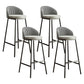 Bucket Low Back Bar Stool Leather Modern Counter Height Stools for Kitchen Grey 4 Piece Set Clearhalo 'Bar Furniture' 'Bar Stools' 'bar_stools' 'furn' 'furn_bar_stools' 'Furniture' 'furniture_bar_stools' 'Kitchen & Dining Furniture' 5080422