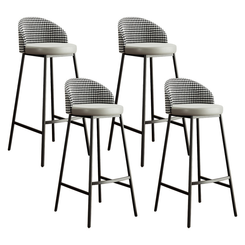 Bucket Low Back Bar Stool Leather Modern Counter Height Stools for Kitchen Grey 4 Piece Set Clearhalo 'Bar Furniture' 'Bar Stools' 'bar_stools' 'furn' 'furn_bar_stools' 'Furniture' 'furniture_bar_stools' 'Kitchen & Dining Furniture' 5080422