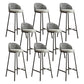 Bucket Low Back Bar Stool Leather Modern Counter Height Stools for Kitchen Grey 8 Piece Set Clearhalo 'Bar Furniture' 'Bar Stools' 'bar_stools' 'furn' 'furn_bar_stools' 'Furniture' 'furniture_bar_stools' 'Kitchen & Dining Furniture' 5080426