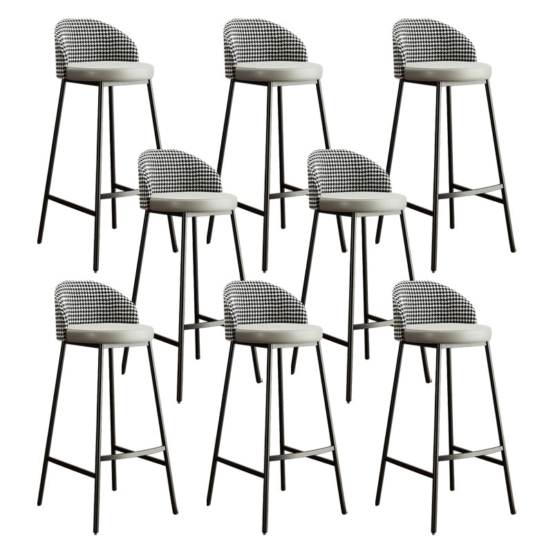Bucket Low Back Bar Stool Leather Modern Counter Height Stools for Kitchen Grey 8 Piece Set Clearhalo 'Bar Furniture' 'Bar Stools' 'bar_stools' 'furn' 'furn_bar_stools' 'Furniture' 'furniture_bar_stools' 'Kitchen & Dining Furniture' 5080426