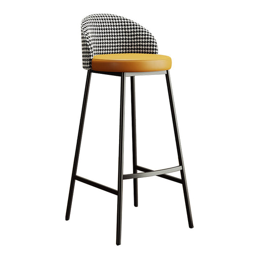 Bucket Low Back Bar Stool Leather Modern Counter Height Stools for Kitchen Clearhalo 'Bar Furniture' 'Bar Stools' 'bar_stools' 'furn' 'furn_bar_stools' 'Furniture' 'furniture_bar_stools' 'Kitchen & Dining Furniture' 5080427