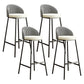 Bucket Low Back Bar Stool Leather Modern Counter Height Stools for Kitchen White 4 Piece Set Clearhalo 'Bar Furniture' 'Bar Stools' 'bar_stools' 'furn' 'furn_bar_stools' 'Furniture' 'furniture_bar_stools' 'Kitchen & Dining Furniture' 5080429