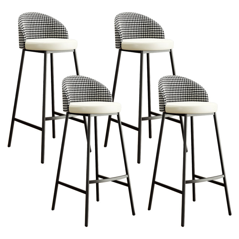 Bucket Low Back Bar Stool Leather Modern Counter Height Stools for Kitchen White 4 Piece Set Clearhalo 'Bar Furniture' 'Bar Stools' 'bar_stools' 'furn' 'furn_bar_stools' 'Furniture' 'furniture_bar_stools' 'Kitchen & Dining Furniture' 5080429