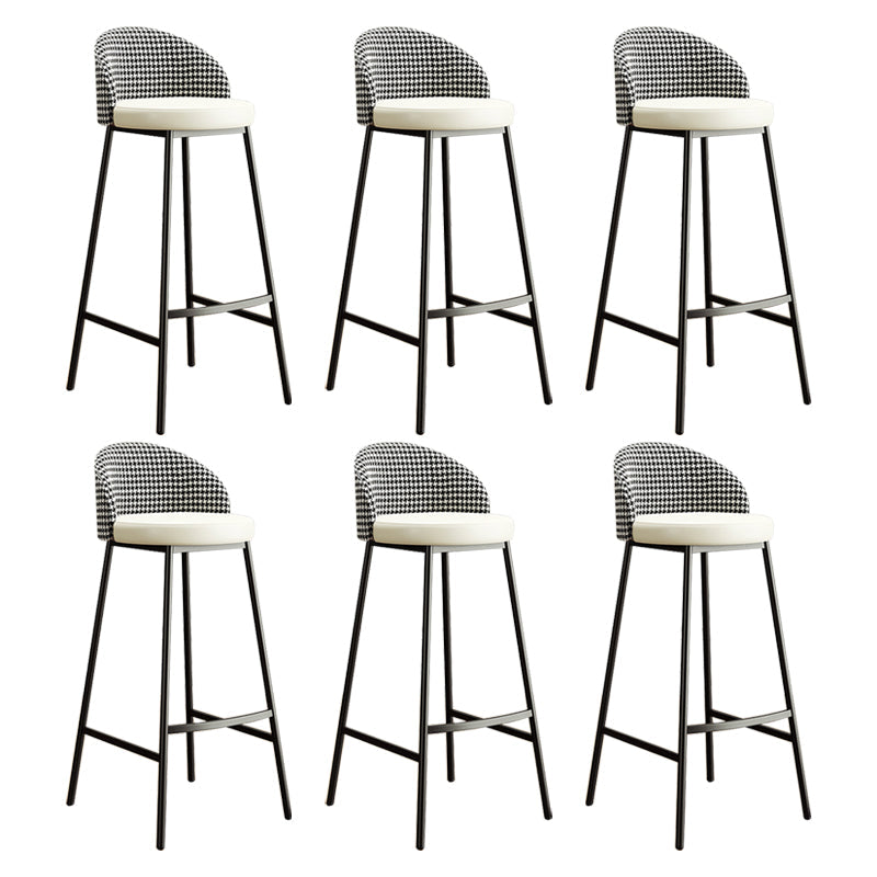 Bucket Low Back Bar Stool Leather Modern Counter Height Stools for Kitchen White 6 Piece Set Clearhalo 'Bar Furniture' 'Bar Stools' 'bar_stools' 'furn' 'furn_bar_stools' 'Furniture' 'furniture_bar_stools' 'Kitchen & Dining Furniture' 5080430