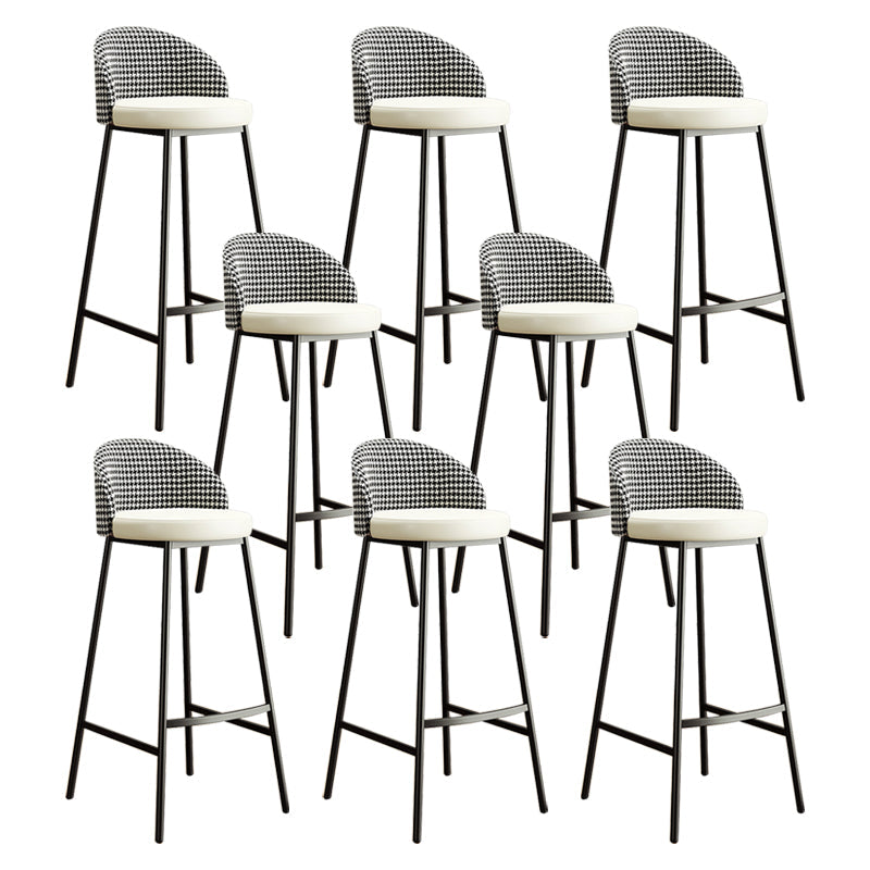 Bucket Low Back Bar Stool Leather Modern Counter Height Stools for Kitchen White 8 Piece Set Clearhalo 'Bar Furniture' 'Bar Stools' 'bar_stools' 'furn' 'furn_bar_stools' 'Furniture' 'furniture_bar_stools' 'Kitchen & Dining Furniture' 5080431