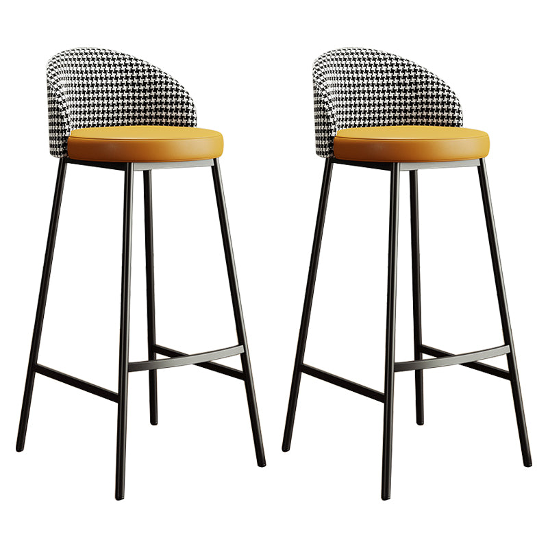 Bucket Low Back Bar Stool Leather Modern Counter Height Stools for Kitchen Orange 2 Piece Set Clearhalo 'Bar Furniture' 'Bar Stools' 'bar_stools' 'furn' 'furn_bar_stools' 'Furniture' 'furniture_bar_stools' 'Kitchen & Dining Furniture' 5080432