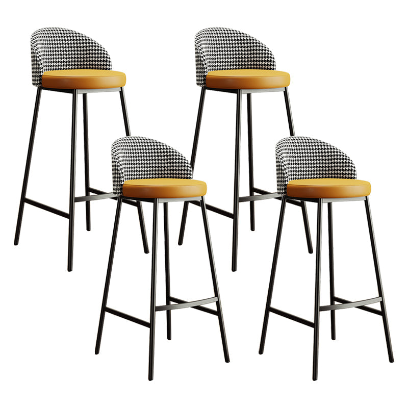Bucket Low Back Bar Stool Leather Modern Counter Height Stools for Kitchen Orange 4 Piece Set Clearhalo 'Bar Furniture' 'Bar Stools' 'bar_stools' 'furn' 'furn_bar_stools' 'Furniture' 'furniture_bar_stools' 'Kitchen & Dining Furniture' 5080433
